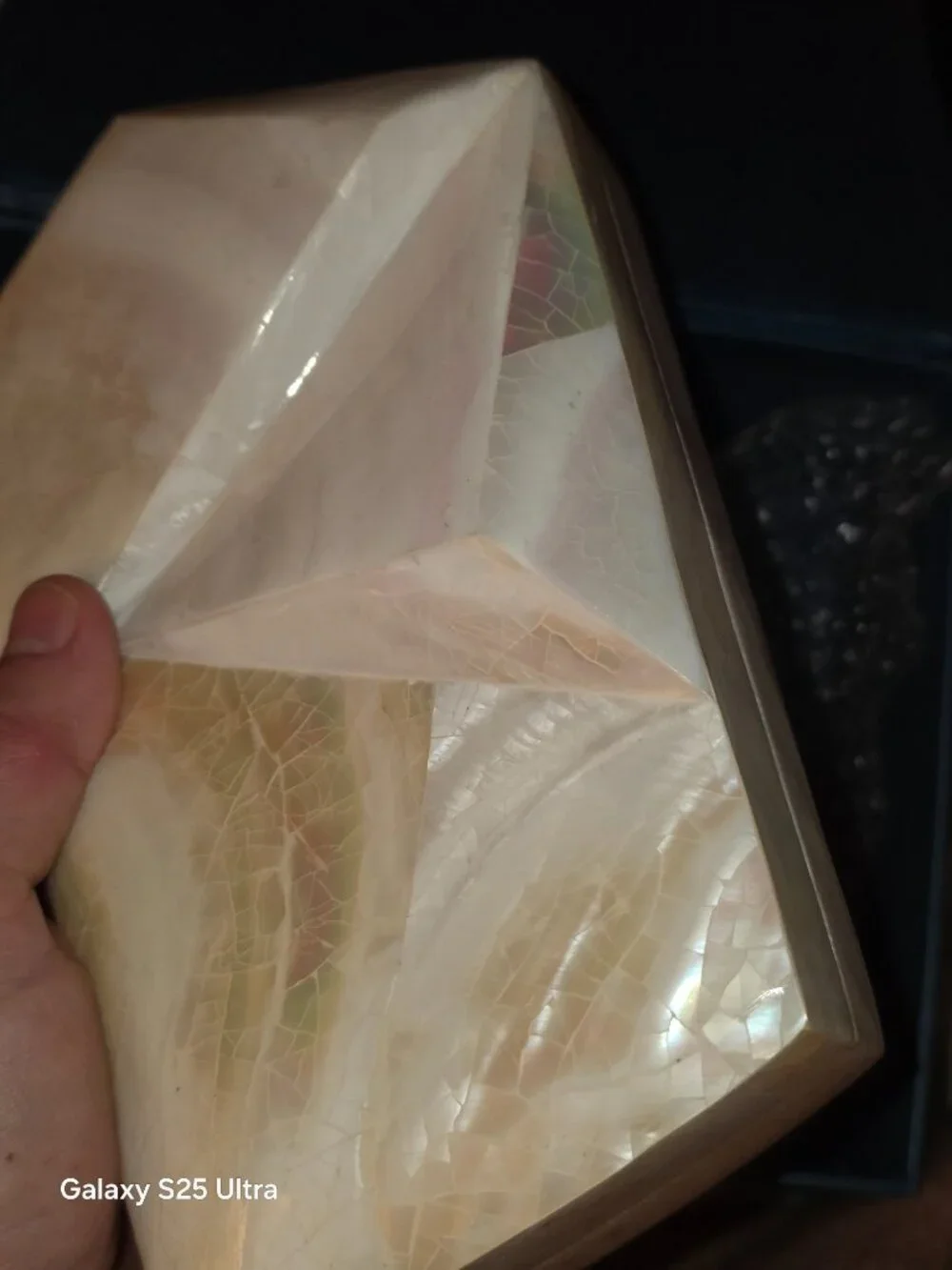 Brand New Kultura Handcrafted Mother of Pearl Mosaic Evening Clutch